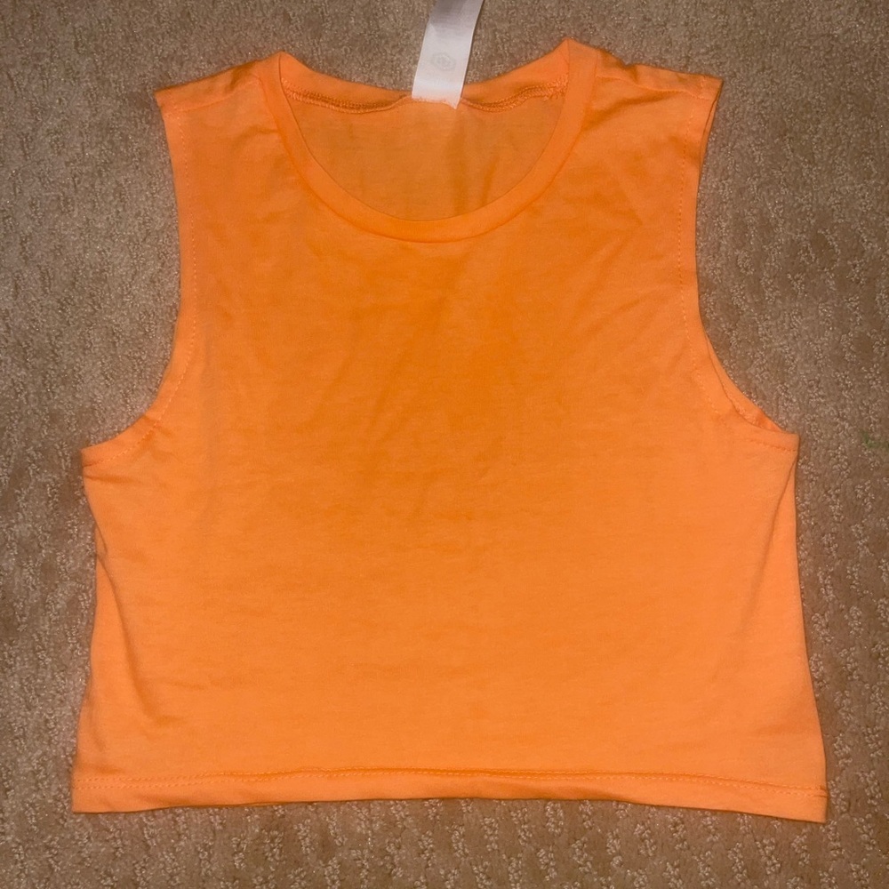 Orange cropped athletic tank